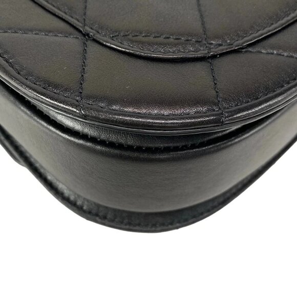 Auth CHANEL Mini Matelasse AS2484 Black Lambskin Shoulder Bag gold hardware - Picture 9 of 14